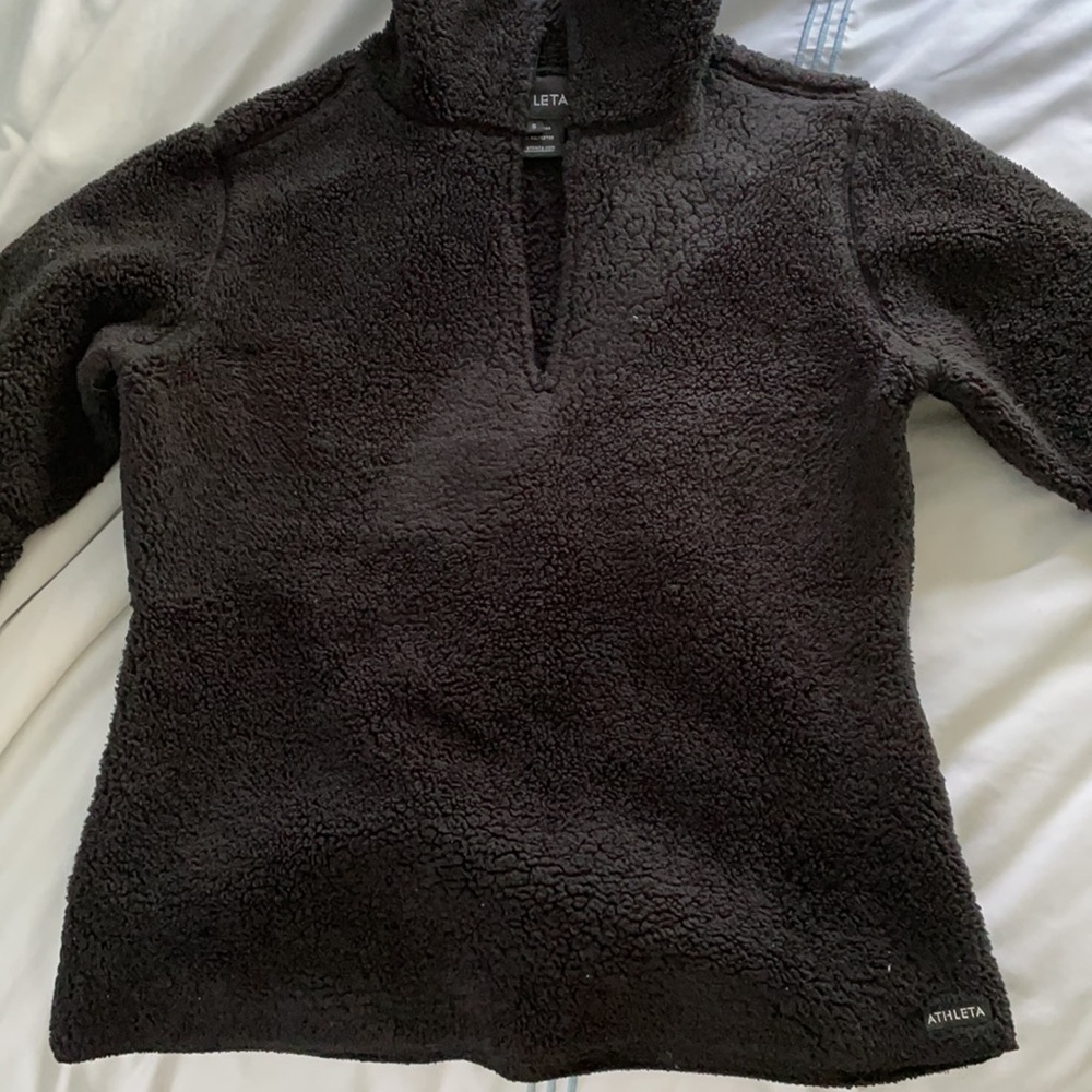 Athleta Black Fleece Zip-Up, Small!